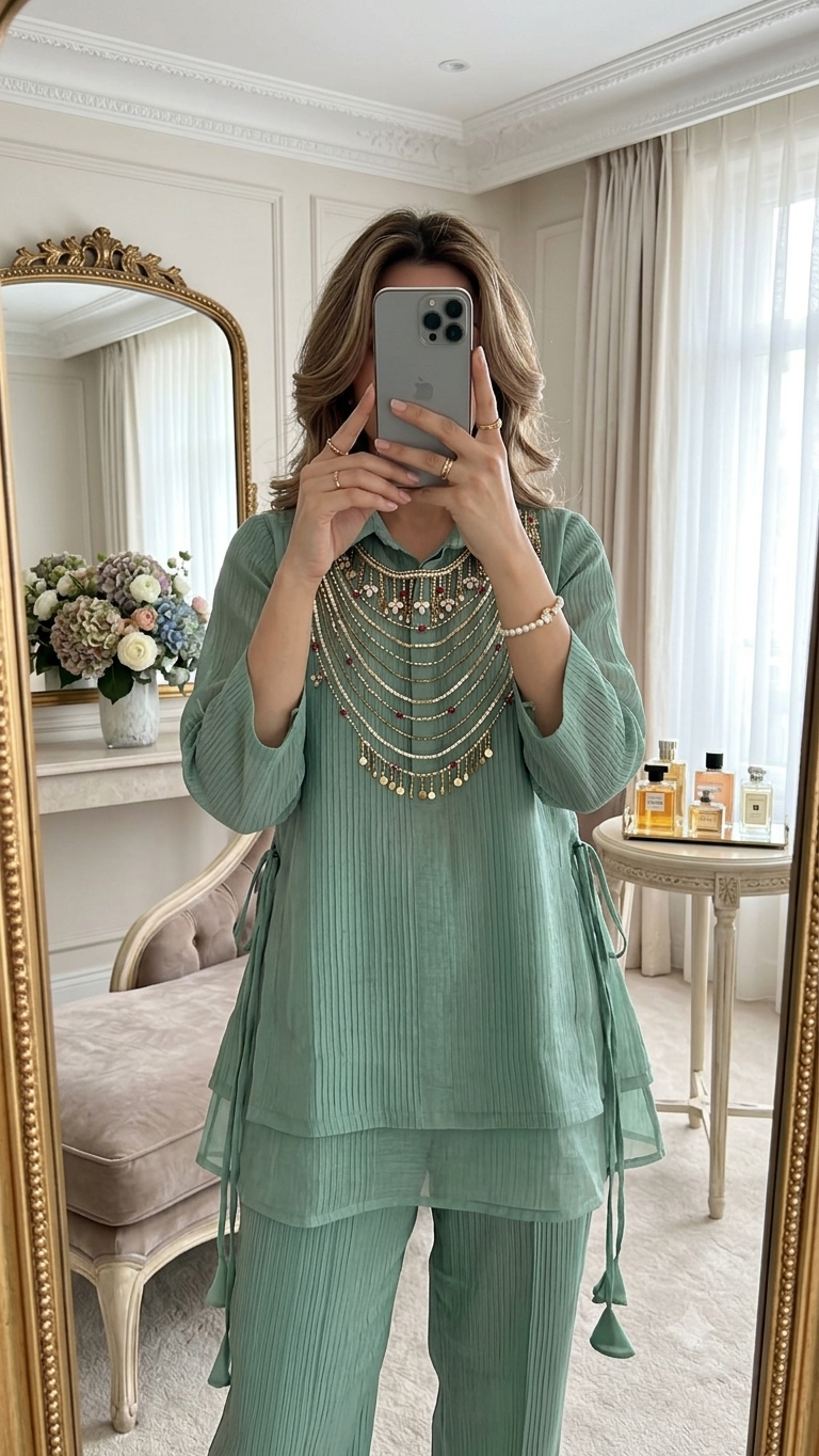 Sage green cord set