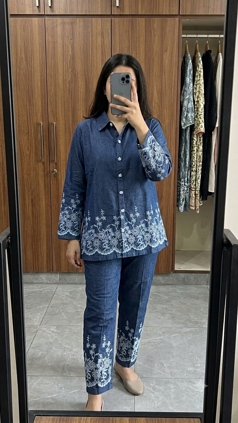 Denim cord set