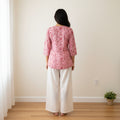 Rose Pink Block Print Cotton Short Kurti Tunic
