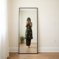 Dark Forest Green Premium Kurti with Yellow Floral Embroidery