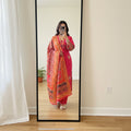 Fuchsia Pink Premium Anarkali Set with Embroidered Yoke & Printed Dupatta